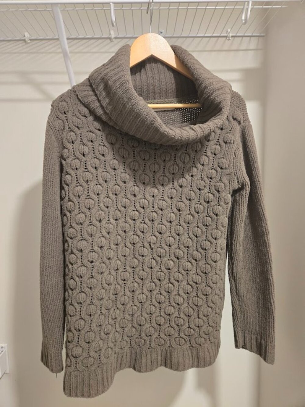 Moon & Madison Taupe Cowl Neck Sweater Size S